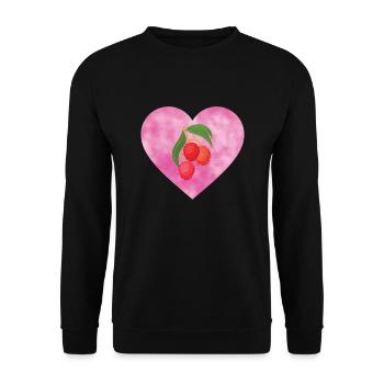 Lychee Heart - Unisex Sweatshirt - black - Front - Alina (178cm) & Michal (187cm)