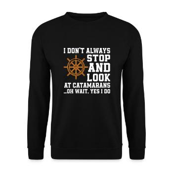 Catamaran lovers - Unisex Sweatshirt - black - Front - Alina (178cm) & Michal (187cm)