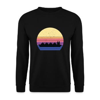 Méthanier rétro - Sweat-shirt Unisexe - noir - Devant - Alina (178cm) & Michal (187cm)