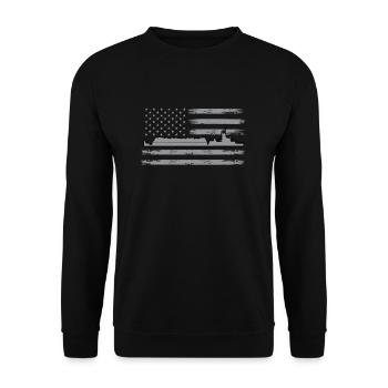 USA Lastkahn - Unisex Pullover - Schwarz - Vorne - Alina (178cm) & Michal (187cm)