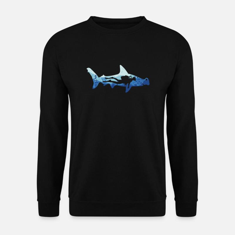 Hammerhai Taucher - Unisex Pullover - Schwarz