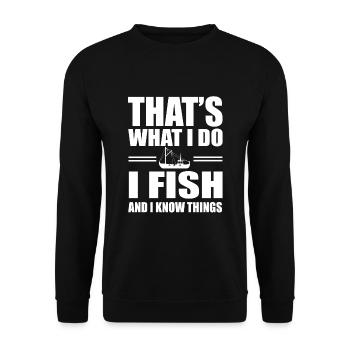 Fischkutter Fischen - Unisex Pullover - Schwarz - Vorne - Alina (178cm) & Michal (187cm)