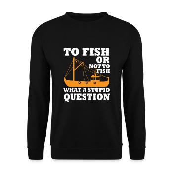 Fischkutter Fischen - Unisex Pullover - Schwarz - Vorne - Alina (178cm) & Michal (187cm)