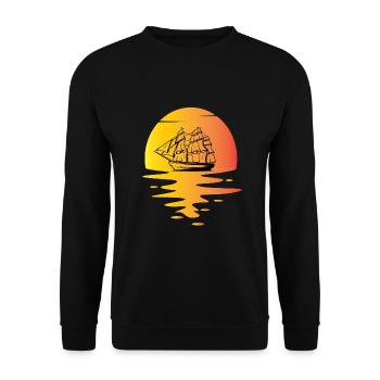 Vintage Sailing Ship - Unisex Sweatshirt - black - Front - Alina (178cm) & Michal (187cm)