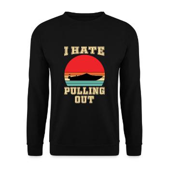 I Hate To Pull Out My Motorboat - Unisex Sweatshirt - black - Front - Alina (178cm) & Michal (187cm)