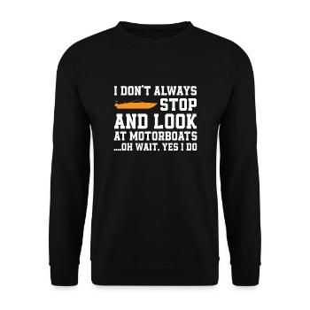 Drôle de bateau à moteur disant - Sweat-shirt Unisexe - noir - Devant - Alina (178cm) & Michal (187cm)