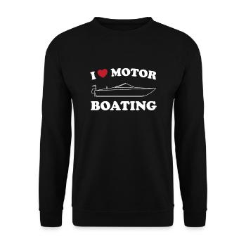 J’adore le bateau à moteur - Sweat-shirt Unisexe - noir - Devant - Alina (178cm) & Michal (187cm)