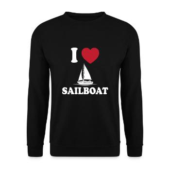 Ich Liebe Segeln - Unisex Pullover - Schwarz - Vorne - Alina (178cm) & Michal (187cm)