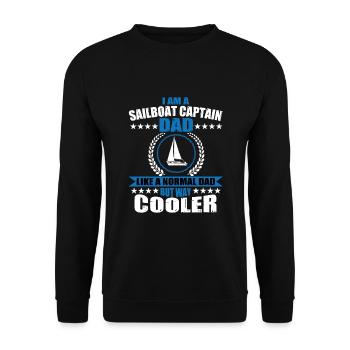 Funny sailboat-captain-vati - Unisex Sweatshirt - black - Front - Alina (178cm) & Michal (187cm)