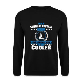 Funny sailboat captain-mother - Unisex Sweatshirt - black - Front - Alina (178cm) & Michal (187cm)