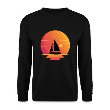 Yacht In Sunset Sailboat - Unisex Sweatshirt - black - Front - Alina (178cm) & Michal (187cm)