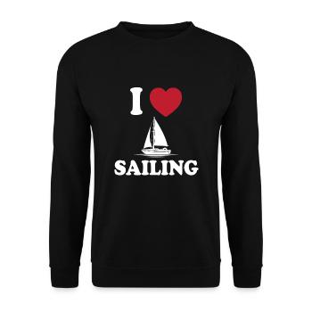 Ich Liebe Segeln - Unisex Pullover - Schwarz - Vorne - Alina (178cm) & Michal (187cm)