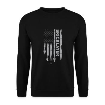 Maurer Usa Flagge Ziegel Mauerwerk - Unisex Pullover - Schwarz - Vorne - Alina (178cm) & Michal (187cm)