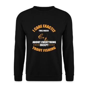 Funny trout fisherman saying brown trout - Unisex Sweatshirt - black - Front - Alina (178cm) & Michal (187cm)