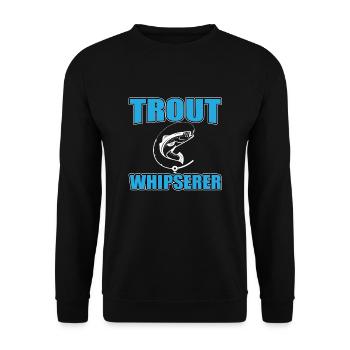 Trout Whisperer Fly Fishing - Unisex Sweatshirt - black - Front - Alina (178cm) & Michal (187cm)