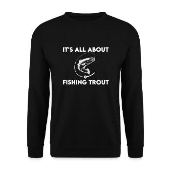 Trout fishing - Unisex Sweatshirt - black - Front - Alina (178cm) & Michal (187cm)