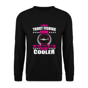 Forellenfischen Mama - Unisex Pullover - Schwarz - Vorne - Alina (178cm) & Michal (187cm)