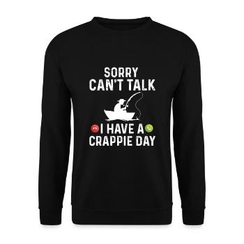 Crappie Fisch Angler - Unisex Pullover - Schwarz - Vorne - Alina (178cm) & Michal (187cm)