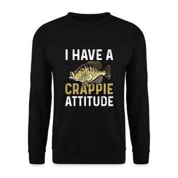 Lustiges Crappie Angler Shirt - Unisex Pullover - Schwarz - Vorne - Alina (178cm) & Michal (187cm)