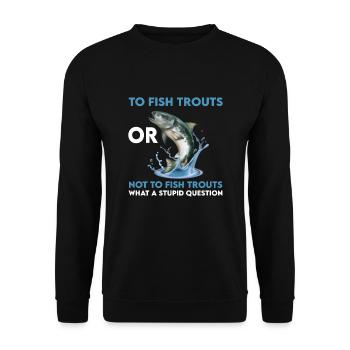 Trout fishing - Unisex Sweatshirt - black - Front - Alina (178cm) & Michal (187cm)