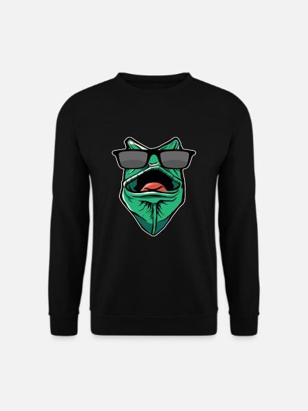Lustiger Gecko Mit Sonnenbrille - Unisex Pullover - Schwarz