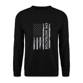 Cpr-ausbilder In Den Usa - Unisex Pullover - Schwarz - Vorne - Alina (178cm) & Michal (187cm)