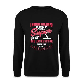 Funny Cpr-ausbilder-quote - Unisex Sweatshirt - black - Front - Alina (178cm) & Michal (187cm)