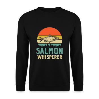 Salmon Whisperer - Unisex Sweatshirt - black - Front - Alina (178cm) & Michal (187cm)