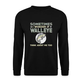 Drôle de walleye-fishing-lover-t-shirt - Sweat-shirt Unisexe - noir - Devant - Alina (178cm) & Michal (187cm)