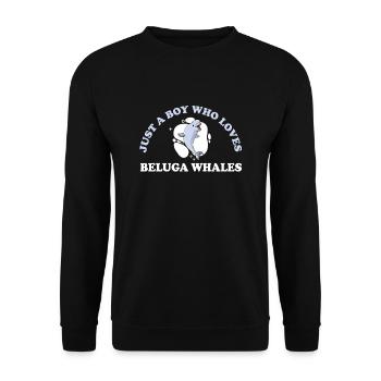 Only A Boy Who Loves Beluga Whales - Unisex Sweatshirt - black - Front - Alina (178cm) & Michal (187cm)
