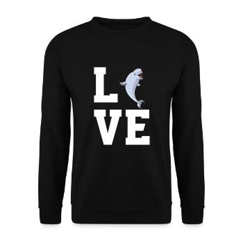 Beluga Wal Liebhaber - Unisex Pullover - Schwarz - Vorne - Alina (178cm) & Michal (187cm)