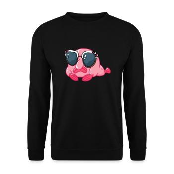 Blobfish with sunglasses - Unisex Sweatshirt - black - Front - Alina (178cm) & Michal (187cm)