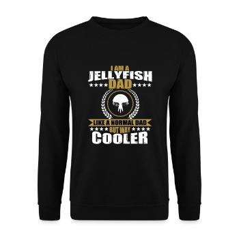 Lustiger Quallen Papa - Unisex Pullover - Schwarz - Vorne - Alina (178cm) & Michal (187cm)