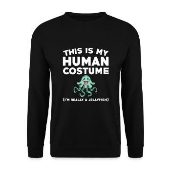 Lustiges Quallenkostüm - Unisex Pullover - Schwarz - Vorne - Alina (178cm) & Michal (187cm)