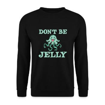 Lustige Quallen Sind Kein Gelee - Unisex Pullover - Schwarz - Vorne - Alina (178cm) & Michal (187cm)