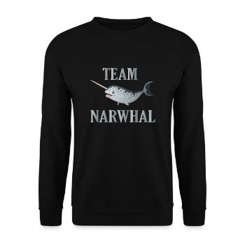 Team Narwal - Unisex Pullover - Schwarz - Vorne - Alina (178cm) & Michal (187cm)