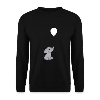 Doux bébé éléphant - Sweat-shirt Unisexe - noir - Devant - Alina (178cm) & Michal (187cm)