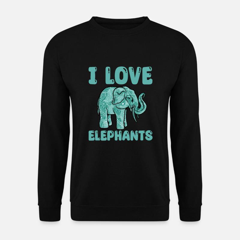 Ich Liebe Elefanten - Unisex Pullover - Schwarz