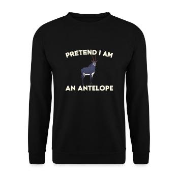Antilopen T-Shirt Geschenk - Unisex Pullover - Schwarz - Vorne - Alina (178cm) & Michal (187cm)