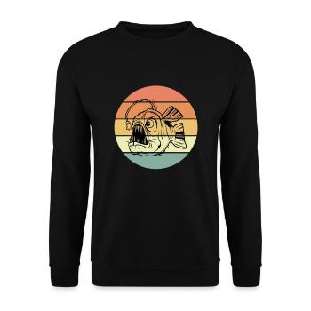 Anglerfisch - Unisex Pullover - Schwarz - Vorne - Alina (178cm) & Michal (187cm)