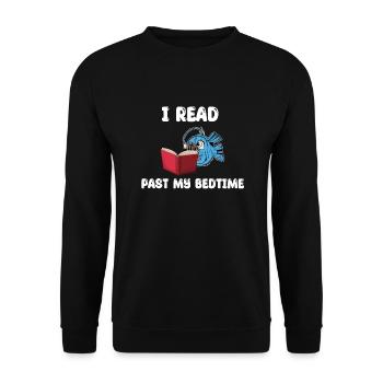 Lustiger Seeteufel Bücher Lesen - Unisex Pullover - Schwarz - Vorne - Alina (178cm) & Michal (187cm)