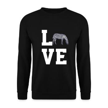 Liebe Zebras - Unisex Pullover - Schwarz - Vorne - Alina (178cm) & Michal (187cm)