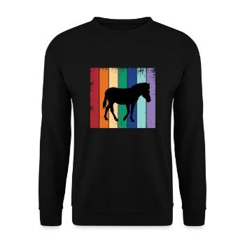 Zebra - Unisex Pullover - Schwarz - Vorne - Alina (178cm) & Michal (187cm)
