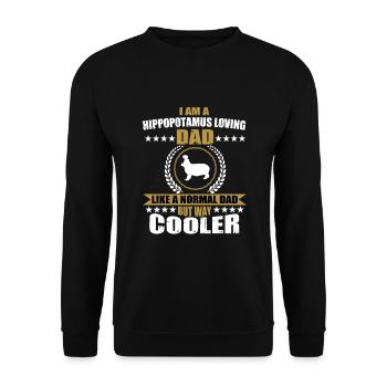 Nilpferd Liebender Vater - Unisex Pullover - Schwarz - Vorne - Alina (178cm) & Michal (187cm)