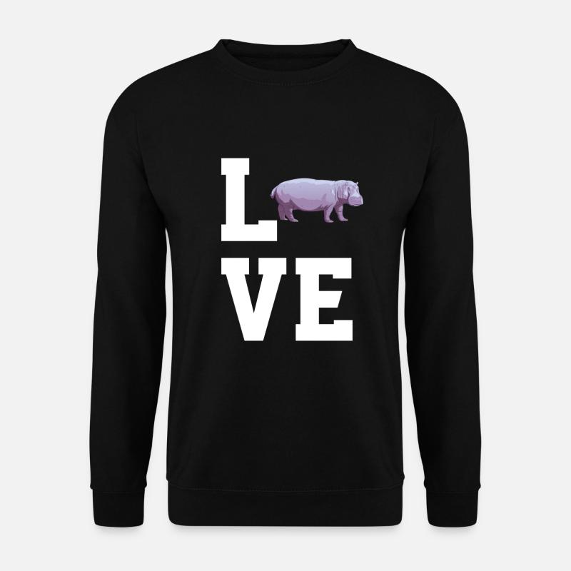 Liebe Nilpferde - Unisex Pullover - Schwarz