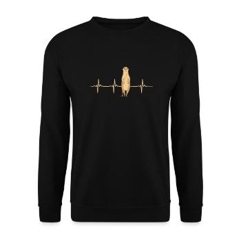 Meerkat Heartbeat - Unisex Sweatshirt - black - Front - Alina (178cm) & Michal (187cm)