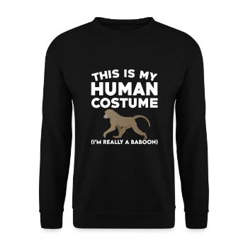 Funny baboon saying - Unisex Sweatshirt - black - Front - Alina (178cm) & Michal (187cm)