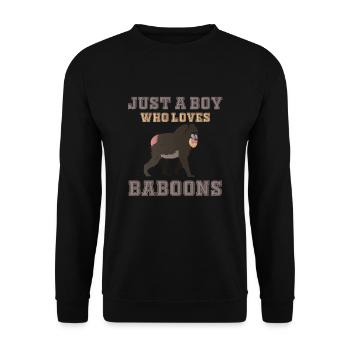 Just A Boy Who Loves Baboons - Unisex Sweatshirt - black - Front - Alina (178cm) & Michal (187cm)