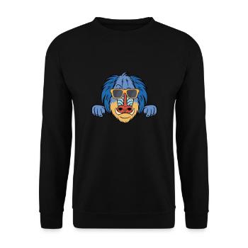 Baboon with sunglasses - Unisex Sweatshirt - black - Front - Alina (178cm) & Michal (187cm)