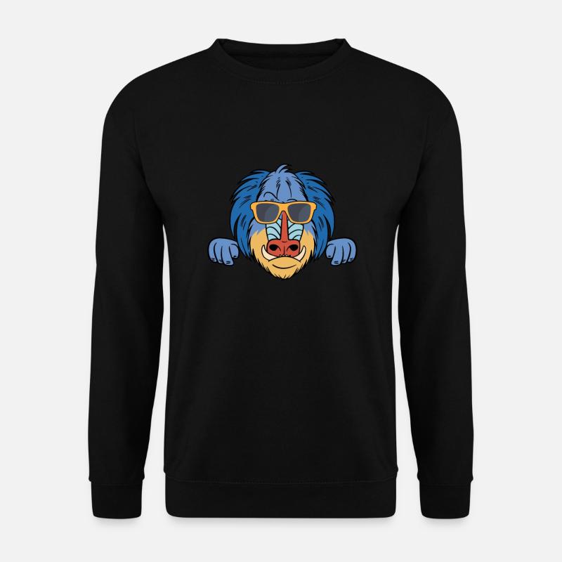 Baboon with sunglasses - Unisex Sweatshirt - black